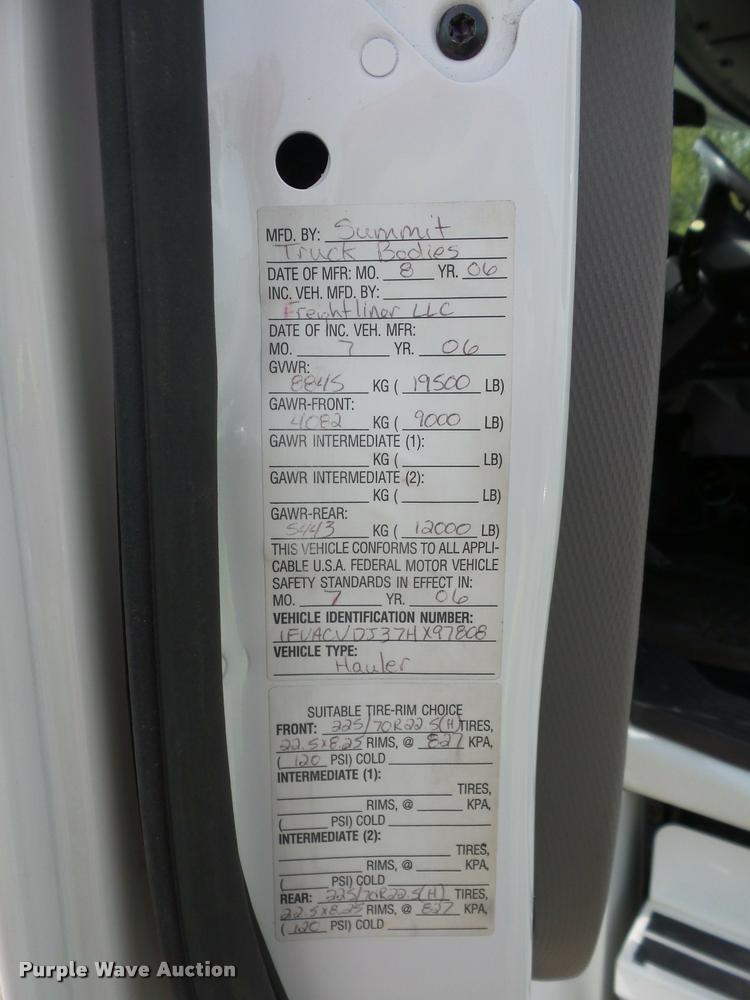 image for item DD1513 2007 Freightliner Business Class M2 Summit Hauler Crew Cab flatbed truck