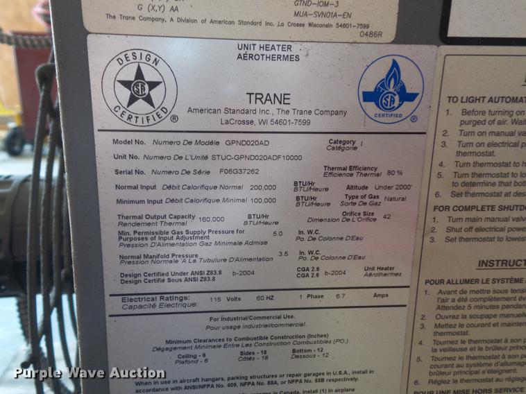 image for item DD2204 Trane furnace