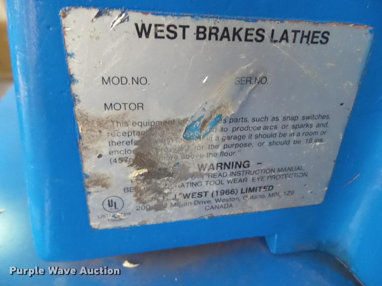 image for item DH9435 West Hoffman brake lathe