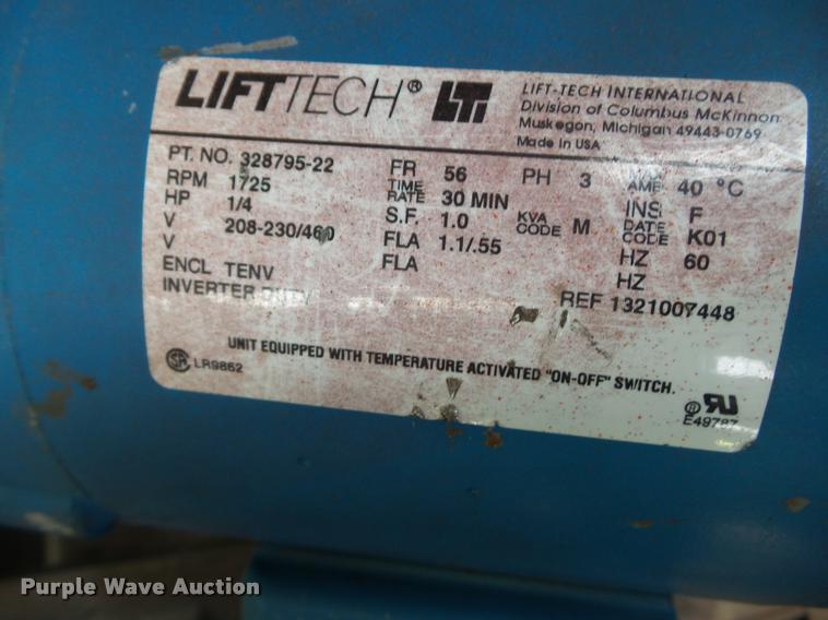 image for item DH9436 2002 Lift Tech Shaw box hoist