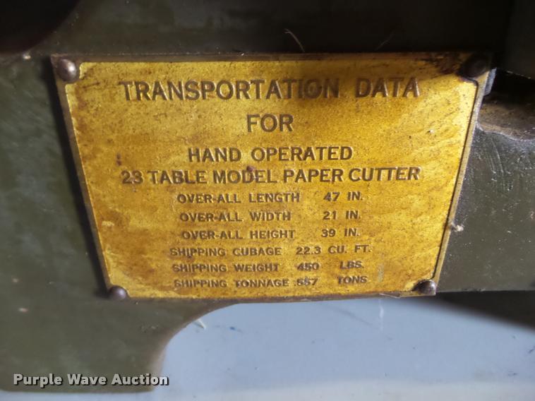 image for item DH9438 Chandler & Price paper cutter