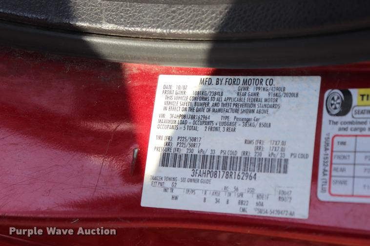 image for item DQ9259 2008 Ford Fusion SEL