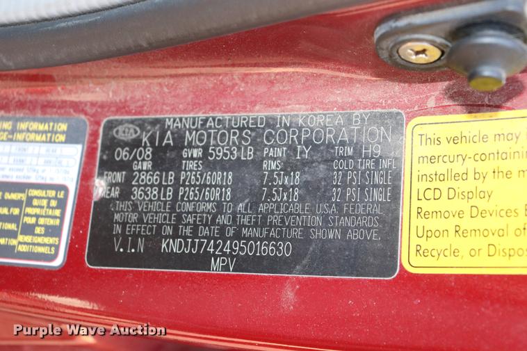 image for item DQ9261 2008 Kia Borrego SUV