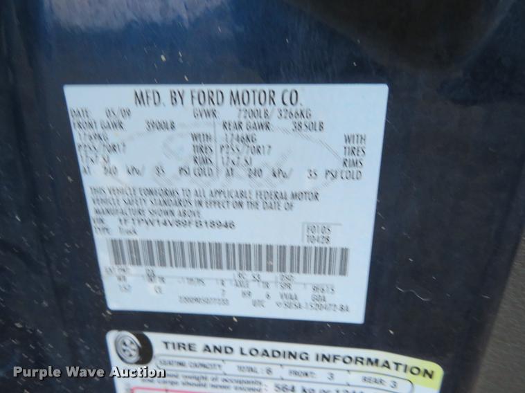 image for item L2254 2009 Ford F150 SuperCab pickup truck