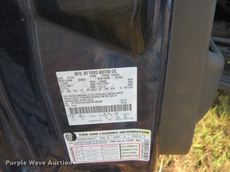 image for item L2255 2009 Ford F150 SuperCrew pickup truck