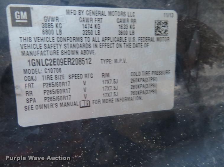 image for item L2256 2014 Chevrolet Tahoe Police SUV