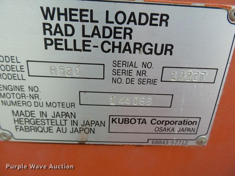 image for item DA2374 Kubota R520 wheel loader