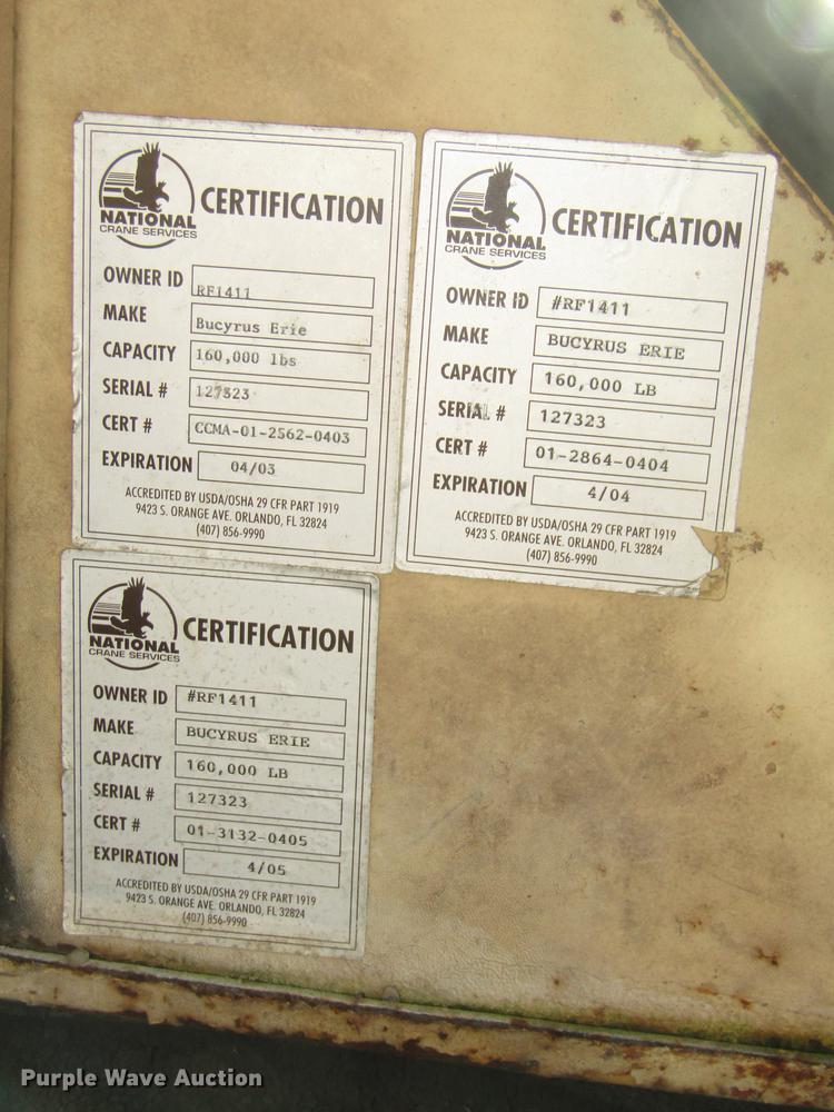 image for item DA3160 1966 Bucyrus Erie 61B crane / dragline