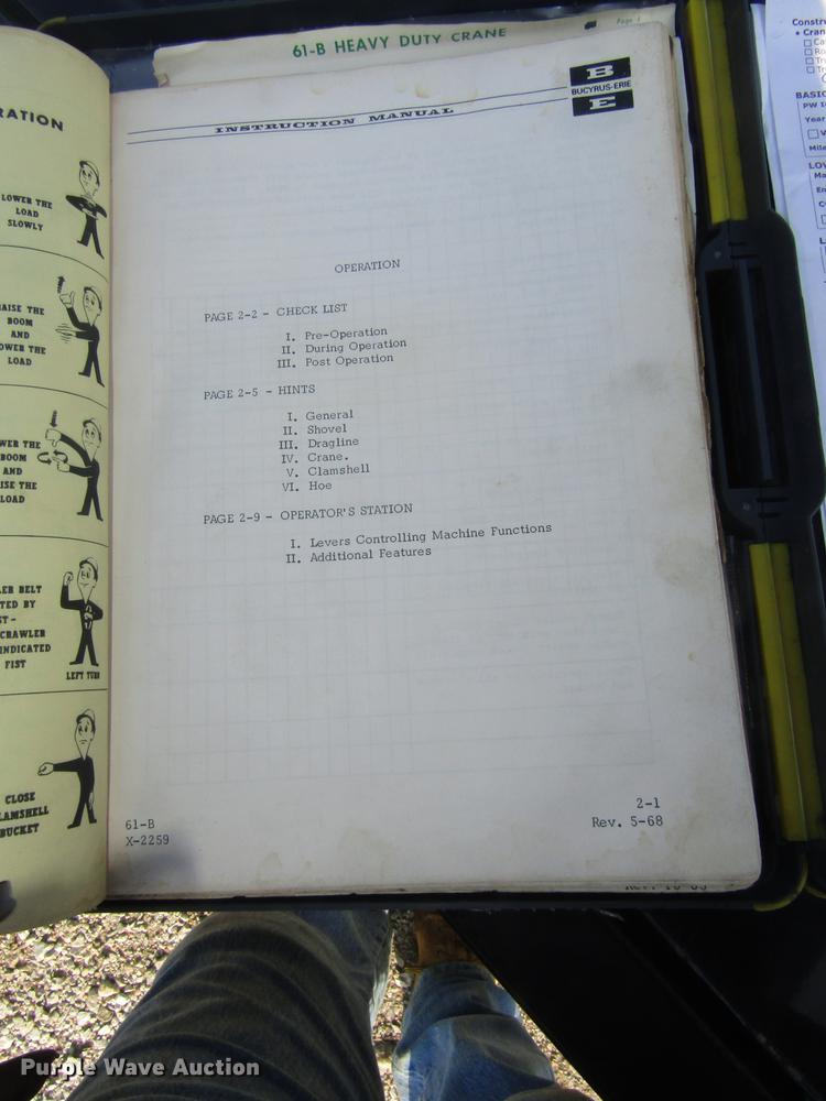 image for item DA3160 1966 Bucyrus Erie 61B crane / dragline
