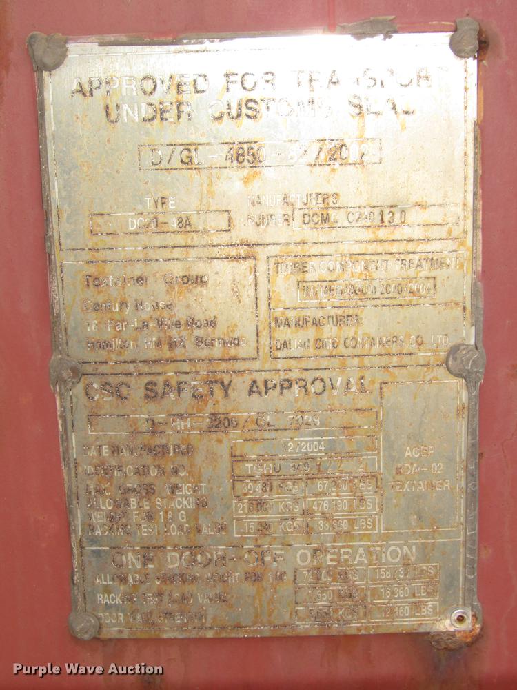 image for item DA3169 2004 Textainer container