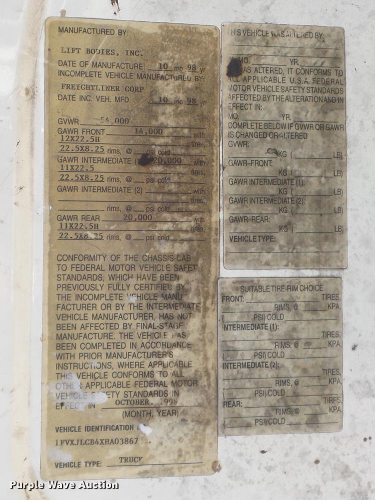 image for item DB6441 1999 Freightliner FLD dump truck