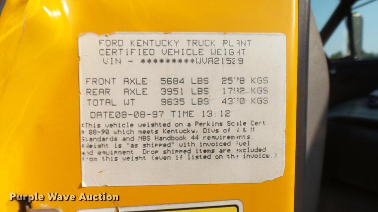 image for item DC1765 1998 Ford F800 dump truck