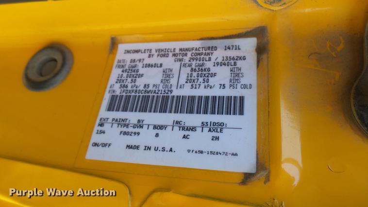 image for item DC1765 1998 Ford F800 dump truck