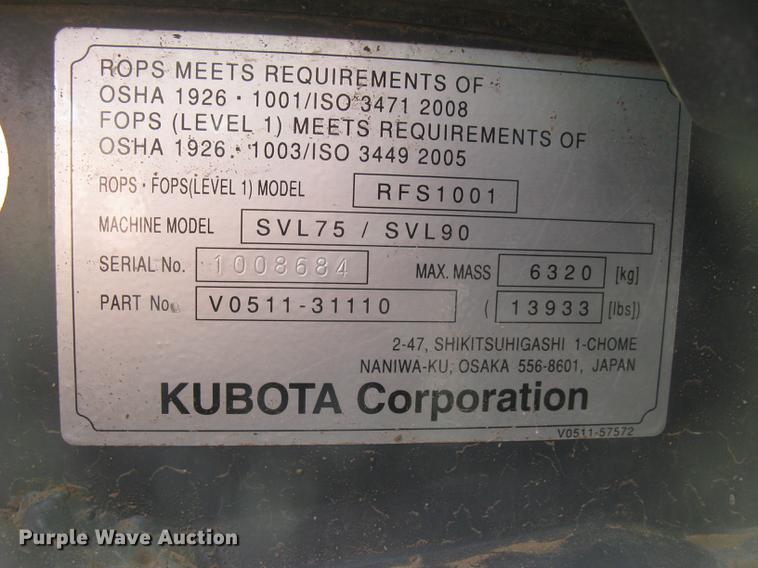 image for item DC2491 Kubota SVL75-2 skid steer