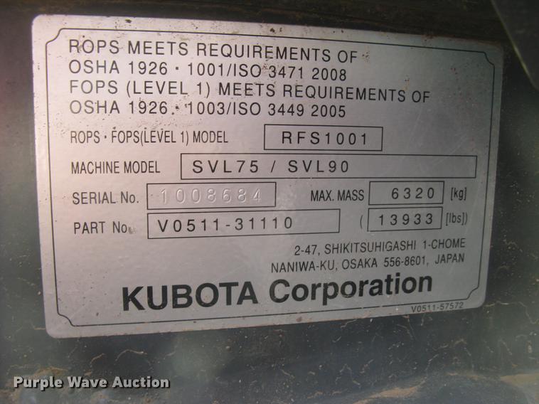 image for item DC2491 Kubota SVL75-2 skid steer