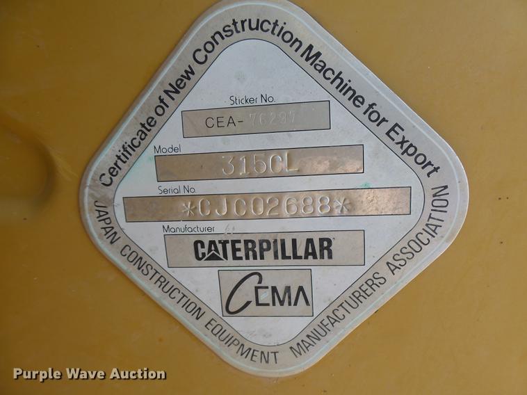 image for item DC3858 2005 Caterpillar 315C L excavator