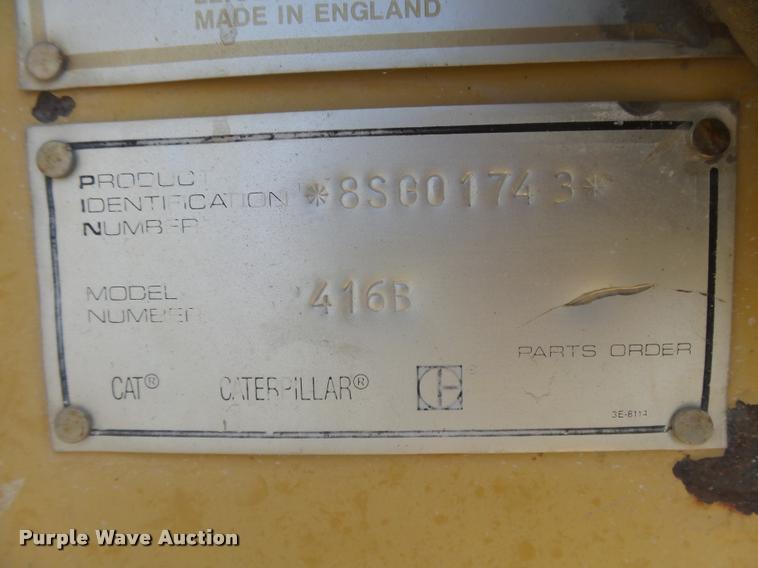 image for item DC3869 1993 Caterpillar 416B backhoe