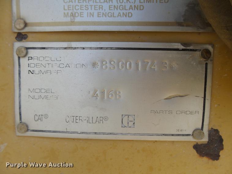 image for item DC3869 1993 Caterpillar 416B backhoe