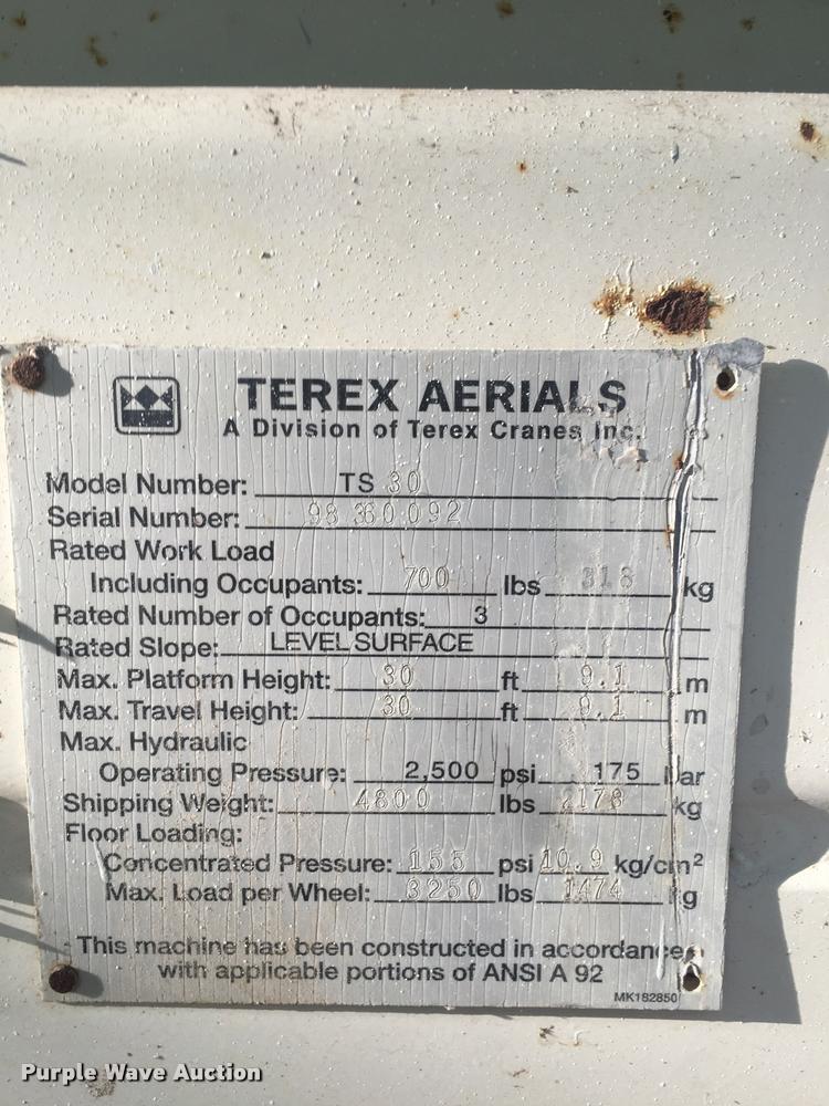 image for item DC6424 Terex TS30 scissor lift