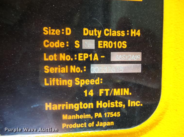 image for item DD2094 Herrington trolley hoist