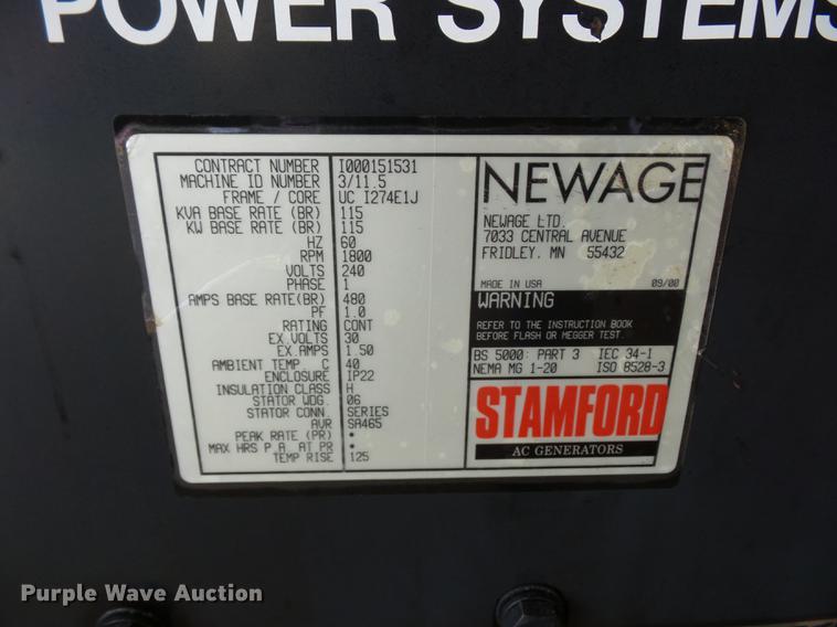 image for item DD2096 Taylor Power Systems P108CDL generator