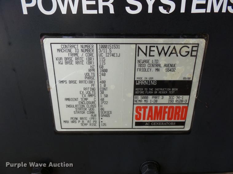 image for item DD2096 Taylor Power Systems P108CDL generator