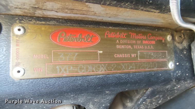 image for item EB9087 1999 Peterbilt 377 dump truck