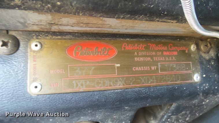 image for item EB9087 1999 Peterbilt 377 dump truck