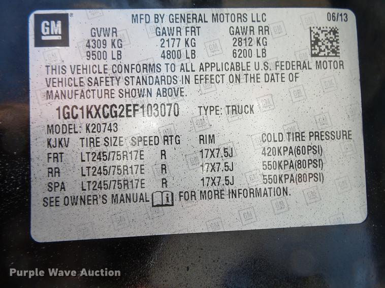 image for item DB7388 2014 Chevrolet Silverado 2500HD LT Crew Cab pickup truck