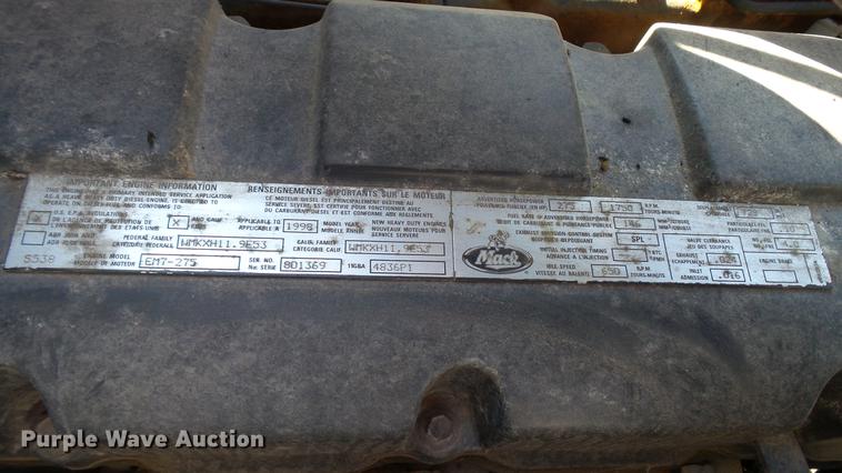 image for item DC2562 1998 Mack CH613 seed tender truck