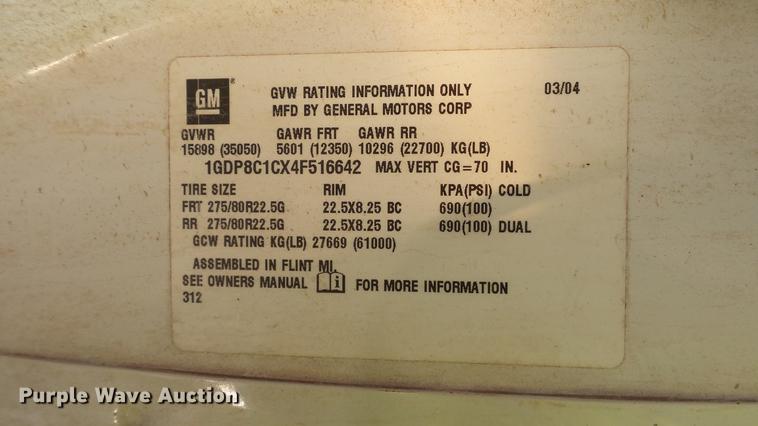 image for item DC2591 2004 GMC C8500 applicator truck