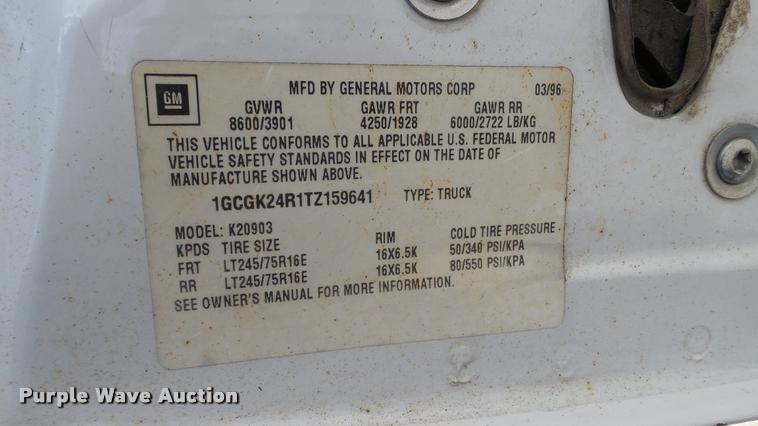 image for item DC2635 1996 Chevrolet 2500 pickup truck