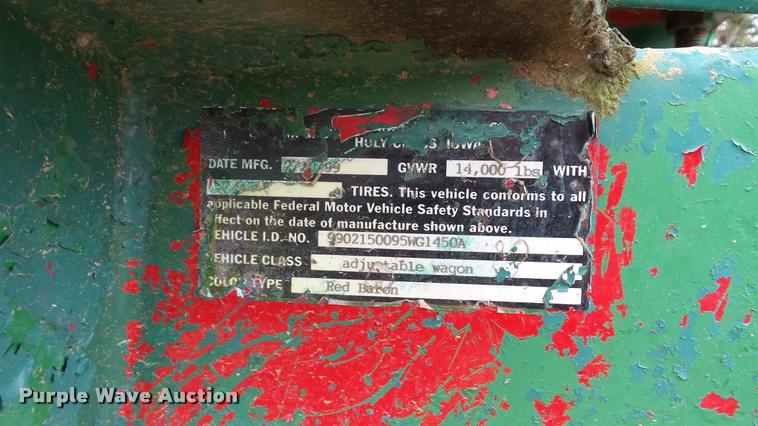 image for item DC2681 1999 anhydrous ammonia nurse tank running gear