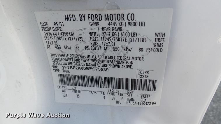 image for item DC1770 2011 Ford F250 Super Duty utility bed pickup truck