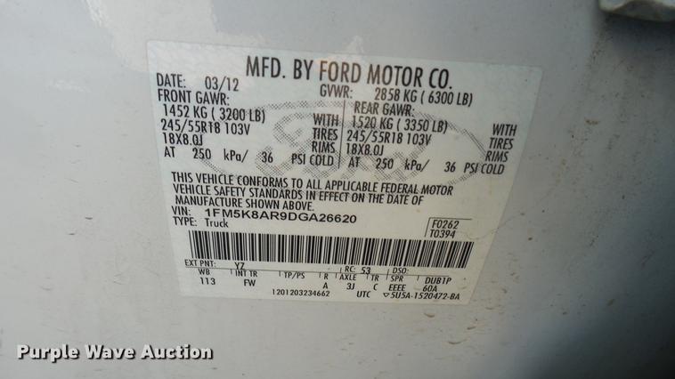 image for item DC1776 2013 Ford Explorer Police Interceptor SUV