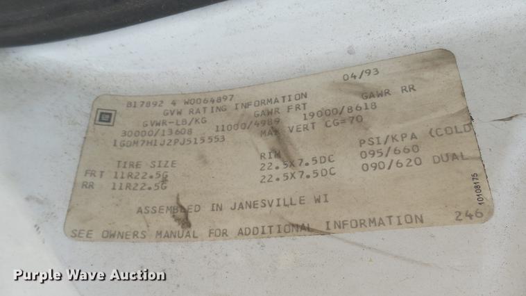 image for item DC1788 1993 GMC TopKick digger derrick truck