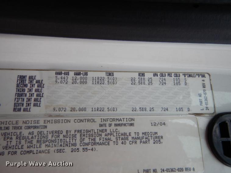 image for item DC5339 2005 Sterling L7500 dump truck