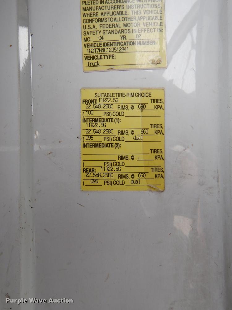 image for item DC5340 2002 GMC C8500 dump truck