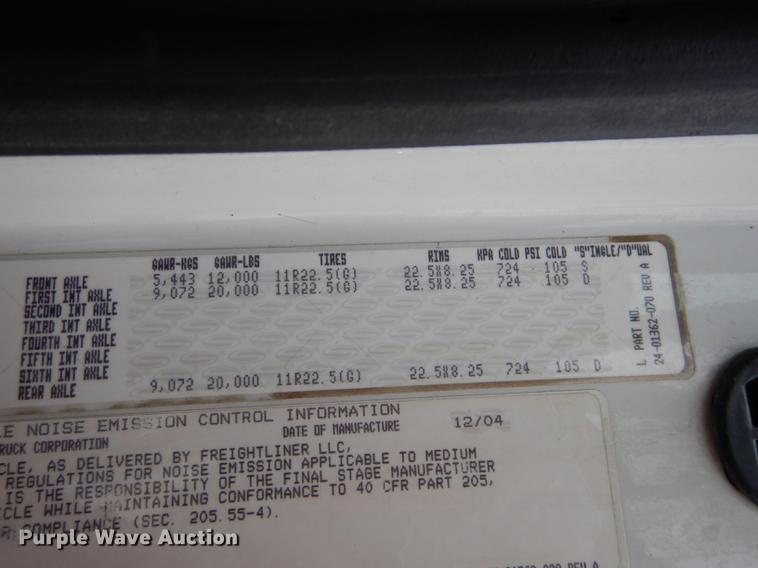 image for item DD0837 2005 Sterling L7500 dump truck