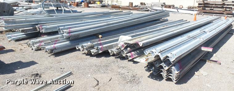 image for item EB9132 Approximately 200 galvanized guard rail sections