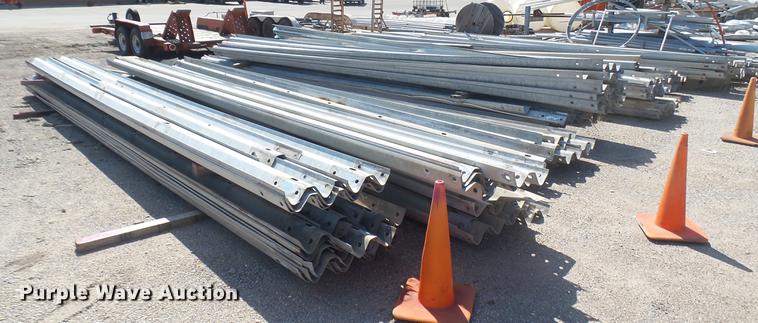 image for item EB9132 Approximately 200 galvanized guard rail sections
