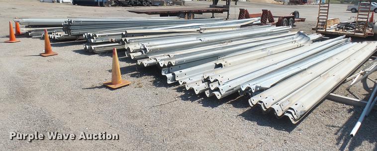 image for item EB9132 Approximately 200 galvanized guard rail sections