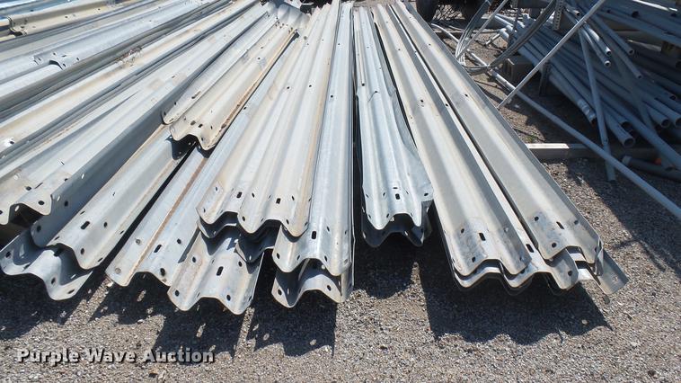 image for item EB9132 Approximately 200 galvanized guard rail sections