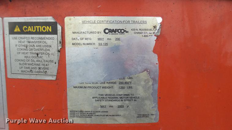 image for item EB9309 Crafco SS125 melter/applicator