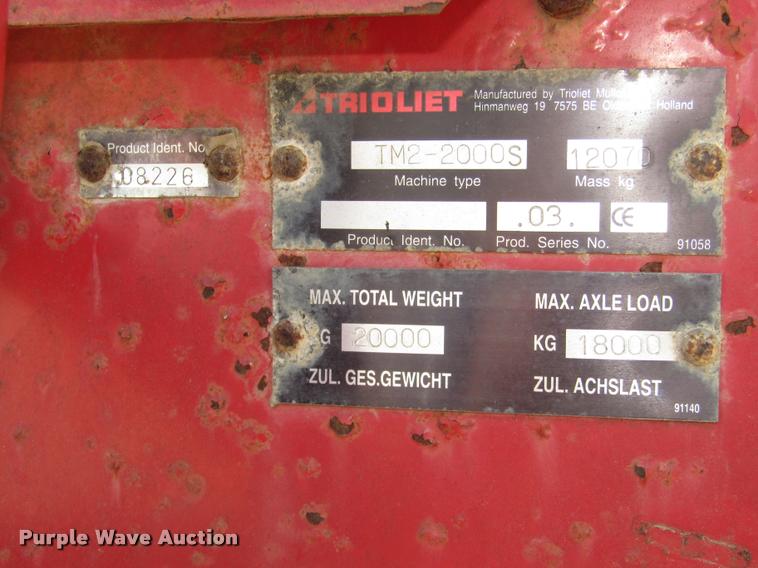 image for item DA3146 Trioliet Triomix S 2-2000 feed mixer