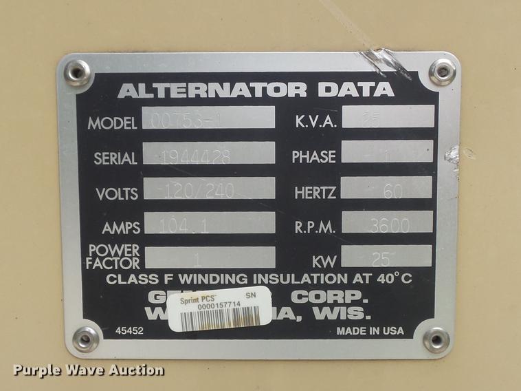 image for item DB6421 1998 Generac 00753-1 generator