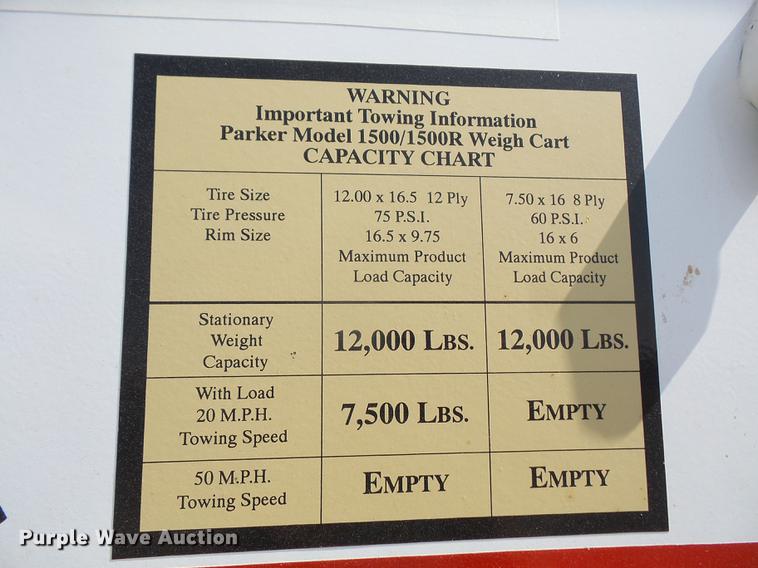 image for item DC5298 Parker 1500R weigh wagon
