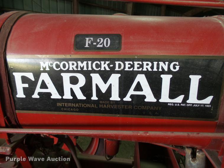 image for item DH9702 1939 McCormick Farmall F20 tractor