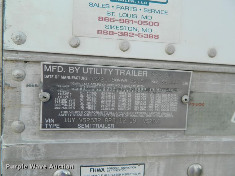 image for item DB1143 2009 Utility 4000D-X dry van trailer