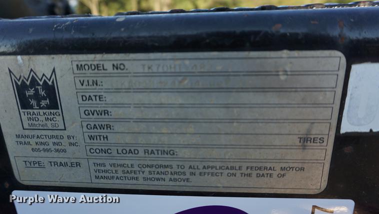 image for item DC5287 2004 Trail King TK70HT482 equipment trailer
